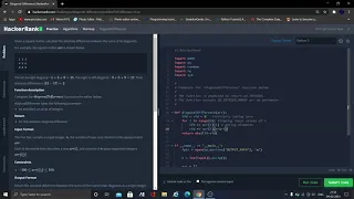 Diagonal difference in hacker solution python3 hacker rank solution for diagonal difference