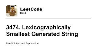 3474 Lexicographically Smallest Generated String Leetcode Hard