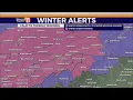Storm Team 11 gives Monday afternoon update as snow falls across region