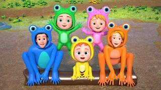 Cinco Pequeñas Ranas Moteadas | Canciones para Niños | GoBooBoo en Español