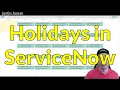 Holidays in ServiceNow