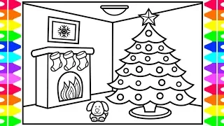 HAPPY HOLIDAYS How to Draw a Christmas Tree for Kids Christmas Coloring Pages for Kids