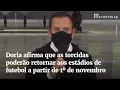 Download Lagu Doria afirma que as torcidas poderão retornar aos estádios de futebol a partir de 1º de novembro