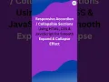Create an Accordion Collapsible Section in 60 Seconds HTML CSS JavaScript