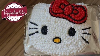 DIY Fondanttorte I Motivtorte I Hello Kitty I 1. Geburtstag I 2-Stöckige Torte. 