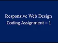 Coding Assignment - 1 Responsive Web Design HTML CSS Bootstrap Nxtwave