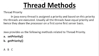Multithreading Methods Getpriority setpriority getpriority and setpriority Methods In Java