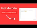 Limit Input Characters using HTML CSS JavaScript