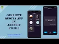 Complete Quotes App Tutorials in Android Studio Android Studio Tutorials