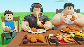 NOOB vs PRO vs HACKER - Roblox Mukbang