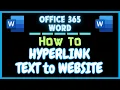 How To Hyperlink Text To A Website In Microsoft Word Office 365 Tutorial