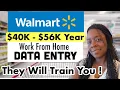 40K - 56K PER YEAR WALMART WORK FROM HOME DATA ENTRY POSITIONS BENEFITS PROVIDED