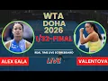 Alexandra Eala vs Tereza Valentova Live Scores WTA Doha Qatar Open 2026 - Finals