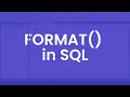 Capabilities of Format function in SQL