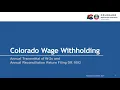 How to Submit Colorado W 2s and DR 1093 Annual Reconciliation