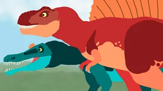 Donosaur Cartoon - SpinoTRex | Funny Dinosaurs Cartoons 2024 | Spinosaurus vs Tyrannosaurus Rex