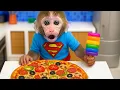Download Lagu 小猴子 Bonbon 变身大厨，做出一块巨大的披萨 🍕🐒 👨‍🍳 | BonBon奇妙屋