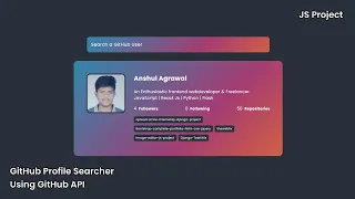 GitHub Profile Search By Username JavaScript project Step by Step The Webfix