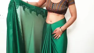 how to wear green satin silk super viral videos