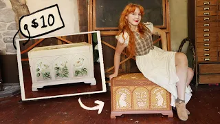 I Tried "Folk Painting" (on a thrifted trunk!)