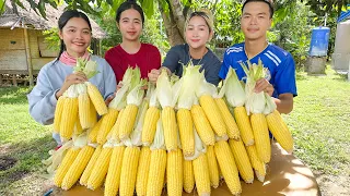 We cook yellow corn butter - salty yolks with village cooking style and eat delicious