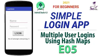 Simple Login App Tutorial for Beginners E05 - Multiple User Login using Hash Maps NEW