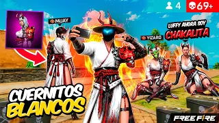 JUGANDO con LOS NUEVOS CUERNITOS BLANCO en FREE FIRE!  *Chakalitas por 1 Día* 😂🔥