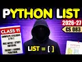 Class 11 Computer Science Python List Unit 2 CS 083 Complete ONESHOT 2026-27