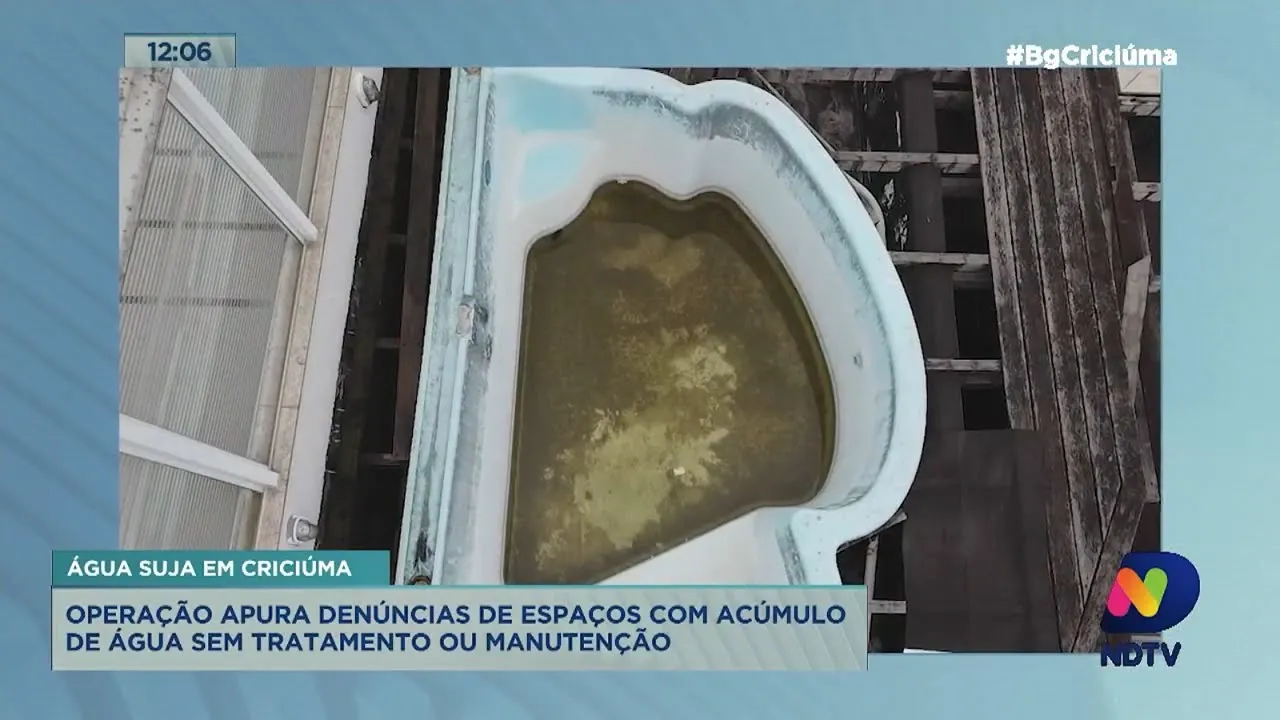 "Operação Água Suja" fiscaliza piscinas sem tratamento ou manutenção em Criciúma