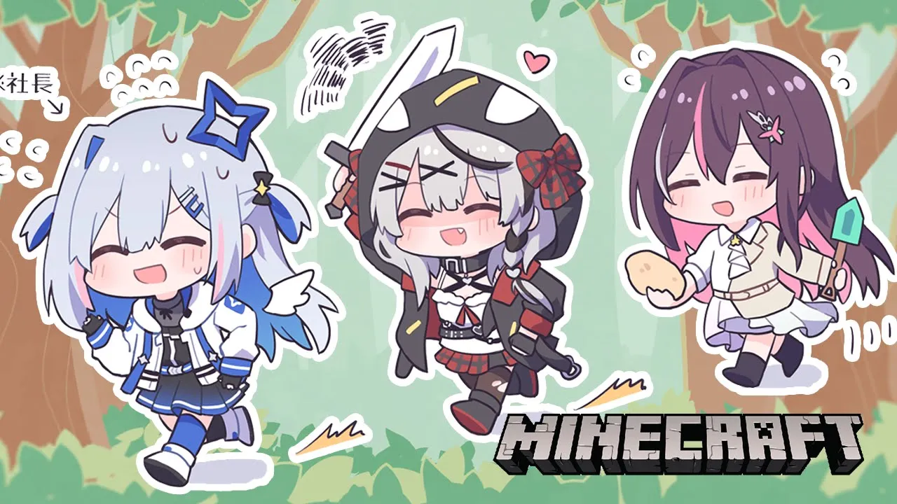 【Minecraft】#かなけん マップアート始動の巻【ホロライブ / AZKi / 天音かなた / 沙花叉クロヱ】