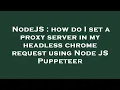 NodeJS how do I set a proxy server in my headless chrome request using Node JS Puppeteer