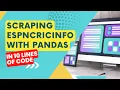 How to scrape ESPN Cricinfo website with Pandas