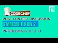 Codechef Starters 118 Div 2 Solutions - A to D by Ankit Ghildiyal TLE Eliminators