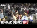 LIVE: Israelis celebrate Gaza peace deal announcement at iconic Hostages Square in Tel Aviv