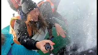 Whale Sneezes On A Woman