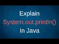 Explain System out println In Java