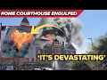 Devastating Historic Rome courthouse collapses in massive fire