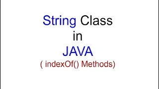indexOf method String Class in JAVA