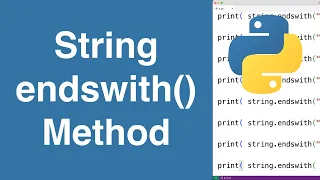 String endswith Method Python Tutorial