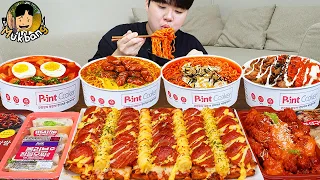 ASMR MUKBANG 편의점 핵불닭 미니!! 떡볶이 & 핫도그 & 김밥 FIRE Noodle & HOT DOG & GIMBAP EATING SOUND!