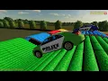 Car Transport Truck Simulator Of Colors - Police Car Long Trailer Truck - Farming Simulator 22