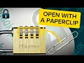 Combination Padlock Hack Open with a paperclip