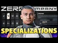 Zero Company - Every Specialization Talent Explained