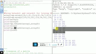numpy array part4 - joining USING vstack hstack concatenate by Monika PGT CS