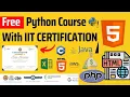 Free python course in hindi IIT Madras Certification Python full course for beginners 2022