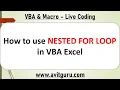 How to use NESTED FOR LOOP in VBA Excel