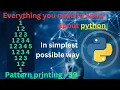 Pattern printing 39 Numbers - 15 pattern printing in python tutorial python full course