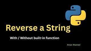 Reverse string in Python with without built in function