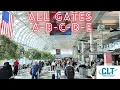 Charlotte Douglas Int l Airport CLT All Gates A-B-C-D-E Walking Tour Central Atrium 4K