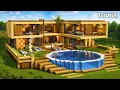 Minecraft How to Build a Survival Wooden House Tutorial Easy - Interior in Description
